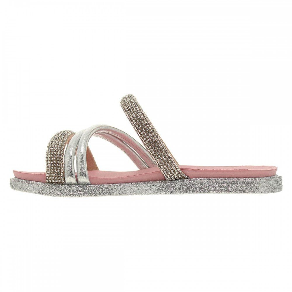 Chinelo Molekinha 2312.1059 Papete Infantil Prata 2