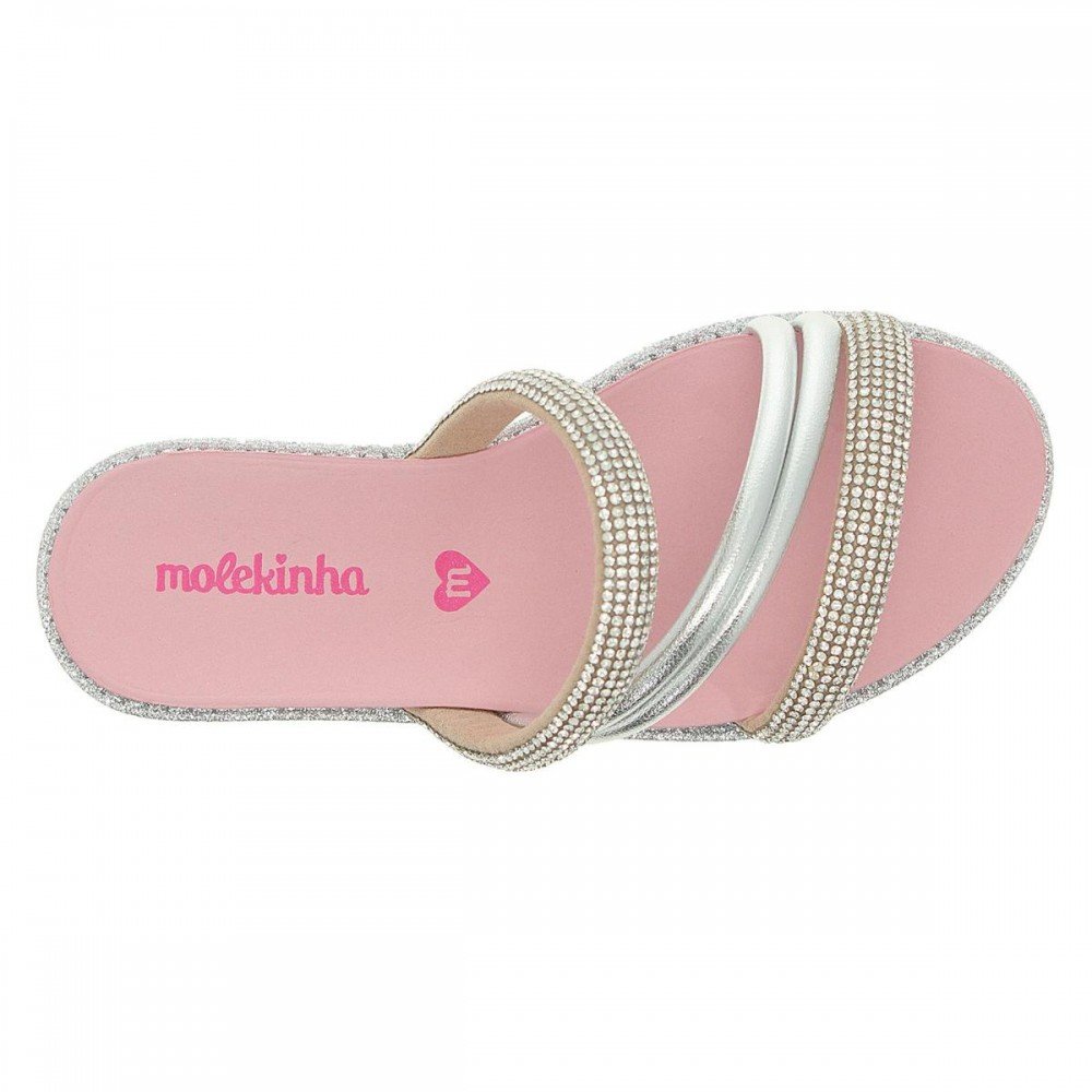 Chinelo Molekinha 2312.1059 Papete Infantil Prata 6