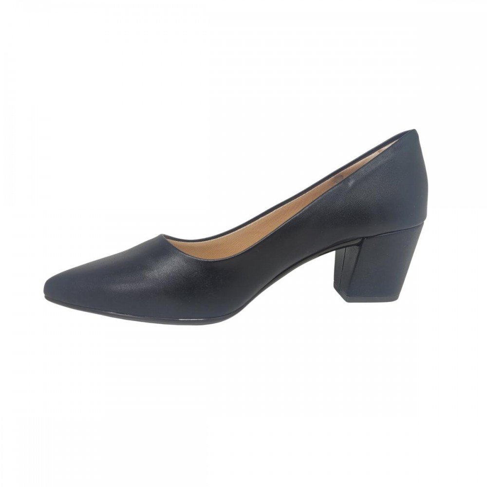 Sapato Light Gel 595.0001 Scarpin Salto Grosso Feminino Preto 2