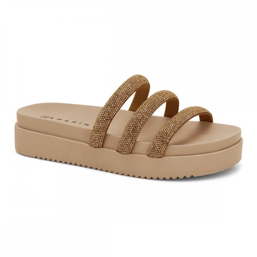 Chinelo Ramarim 2442101-13 Papete Flatform Feminino Bege 1