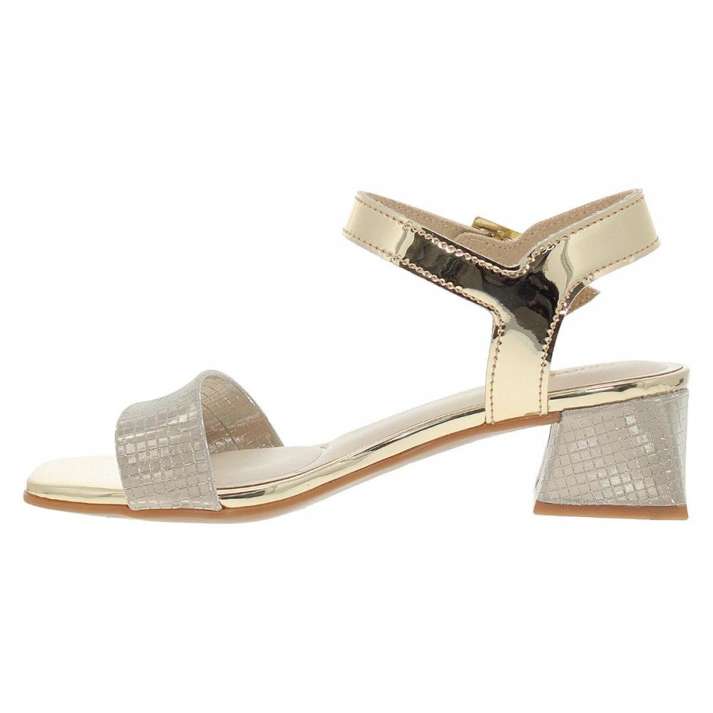 Sandalia Molekinha 2347.100.27705 Salto Grosso Infantil Dourado 2