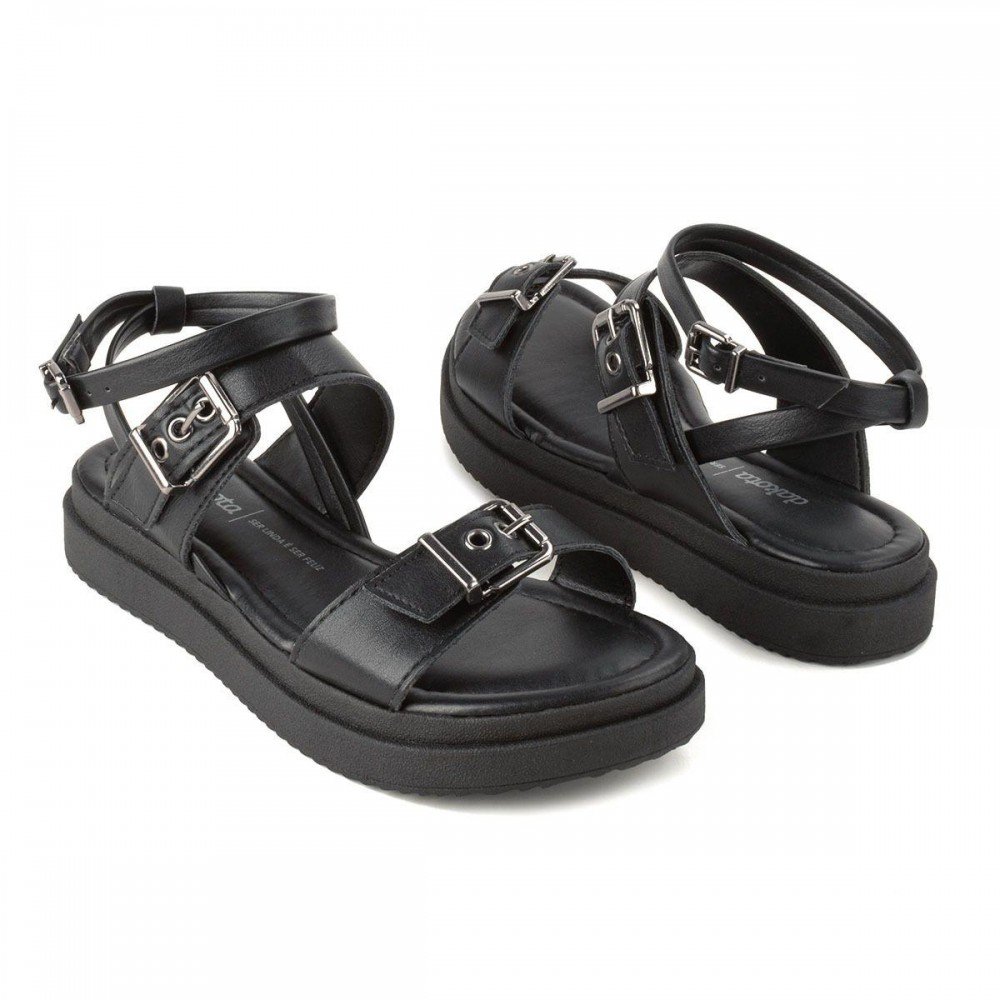 Sandalia Dakota Y7861 Flatform Fivelas Feminino Preto 4