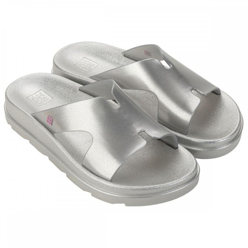 Chinelo Zaxy 19152 Daily New Slide Metalizado Feminino Prata