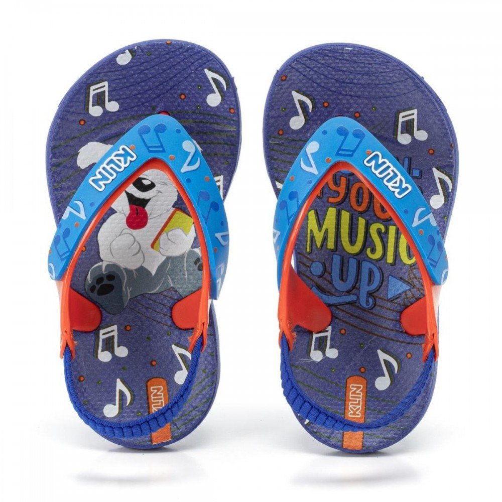 Chinelo Klin 442131 1142 Acqua Print Infantil Azul 1