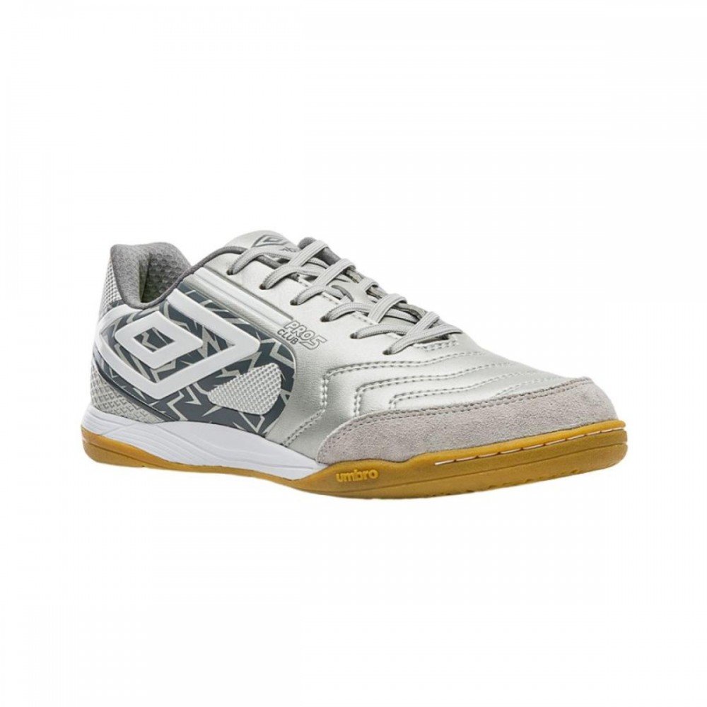 Chuteira Umbro Pro 5 Bump Club 882 Indoor Futsal Masculino Prata 3