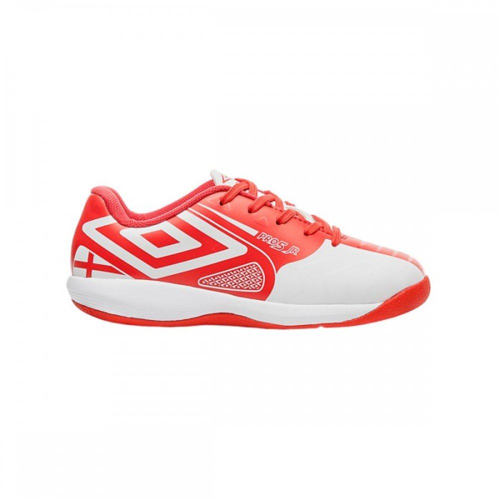 Chuteira Umbro Pro 5 Jr England 244 Indoor Infantil Branco 1