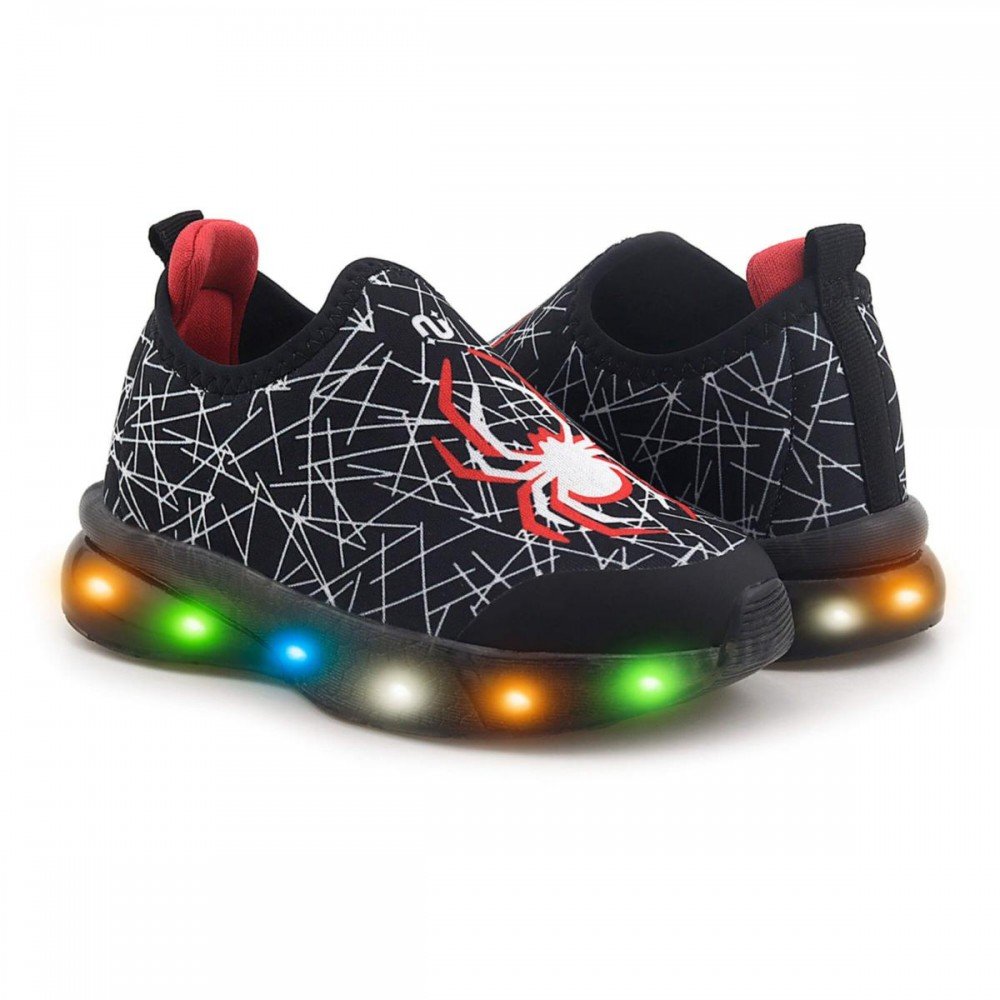 Tenis Novopé 32001281 Aranha 3664 Led Infantil Preto 4