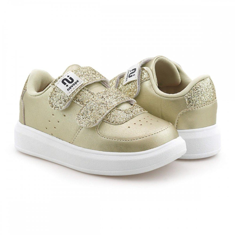 Tenis Novopé 98001012-3570 Infantil Dourado 4