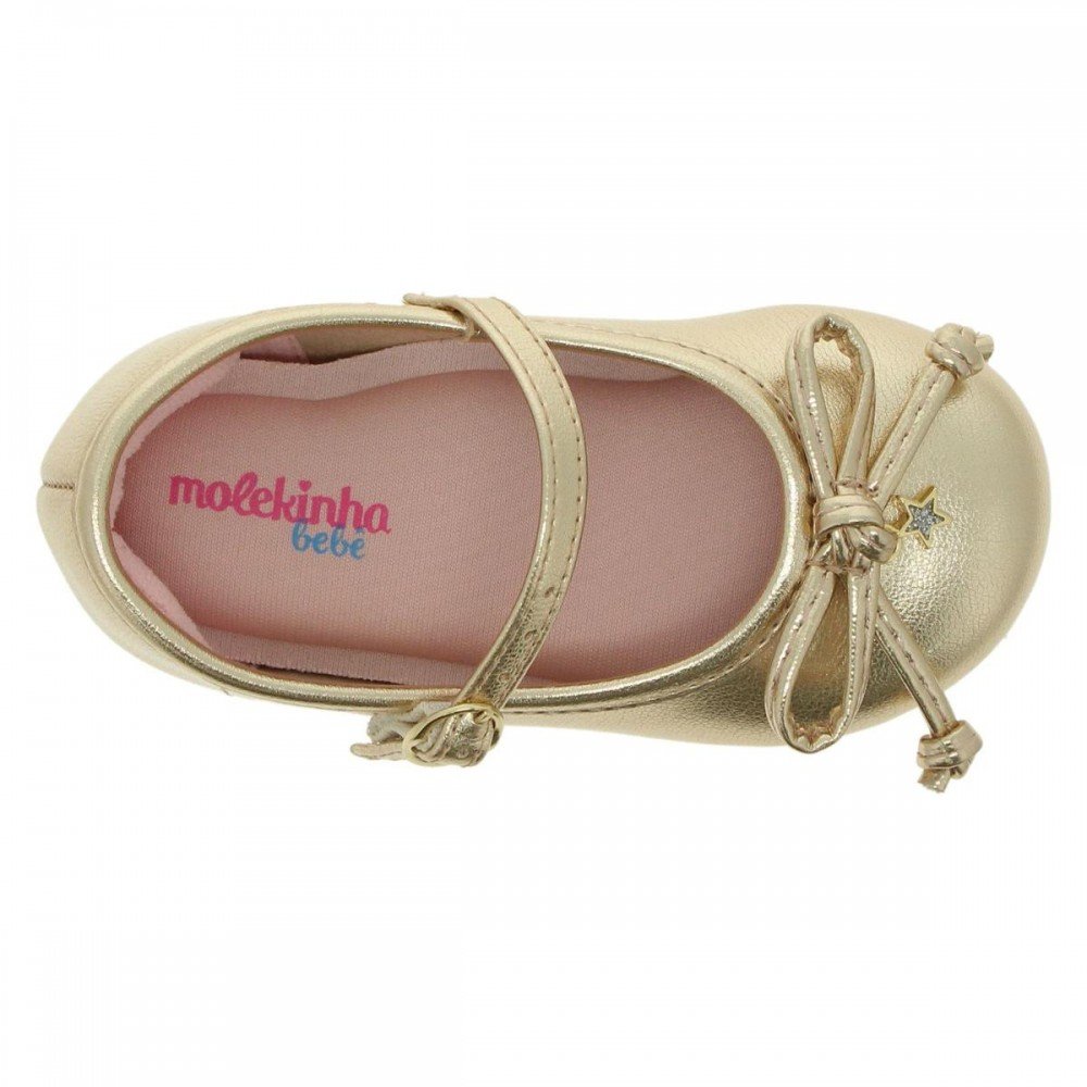 Sapatilha Molekinha 2106.1065 Infantil Dourado 6