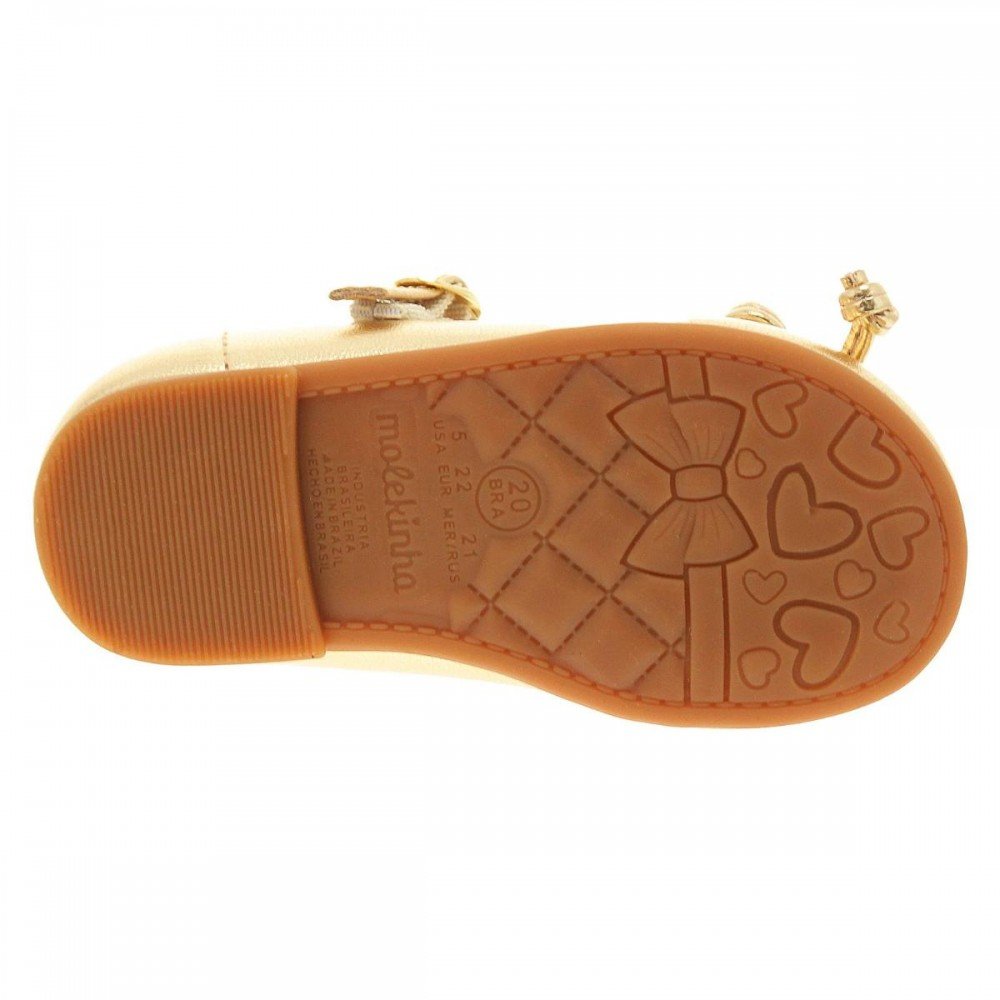 Sapatilha Molekinha 2106.1065 Infantil Dourado 7