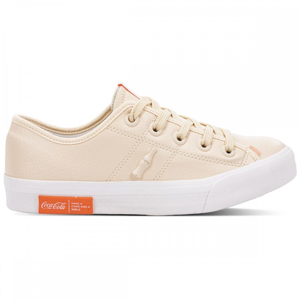 Tenis Coca Cola Cc2464 Miami Eco Feminino Bege 1