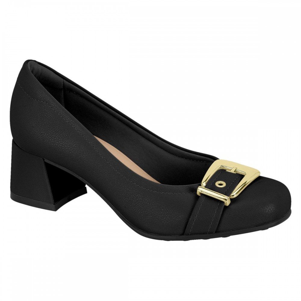Sapato Modare 7373.117 Scarpin Salto Bloco Feminino Preto
