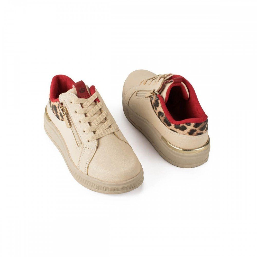 Tenis Pink Cats V5353 Infantil Bege 4