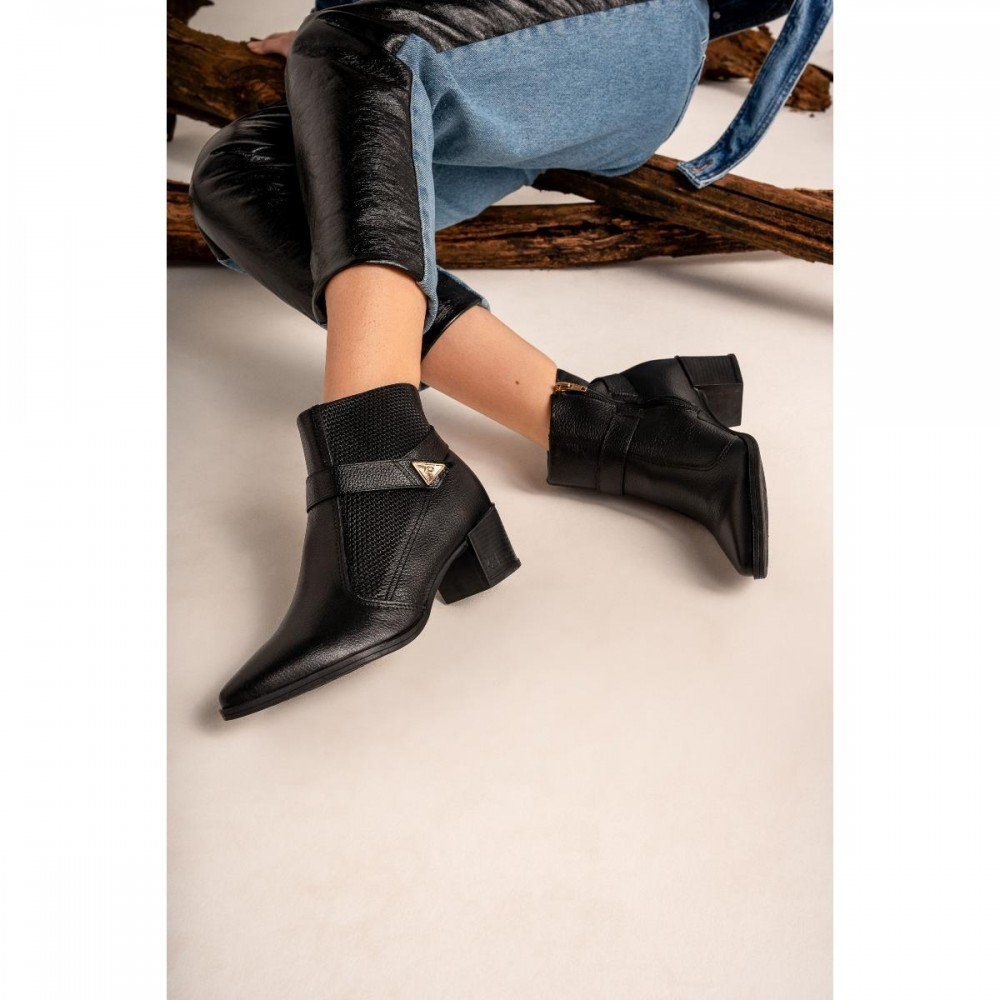 Bota Pegada 280507-05 Salto Grosso Feminino Preto 5