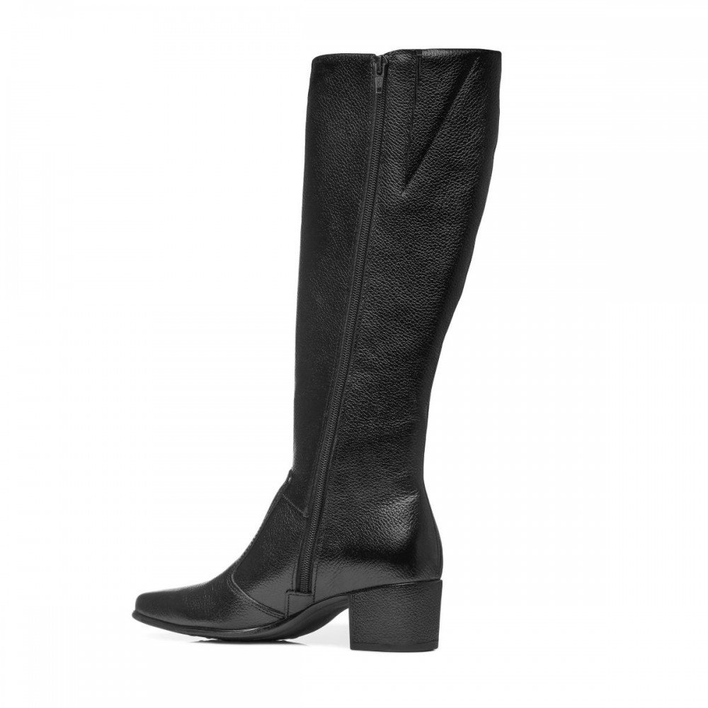 Bota Pegada 280961-04 Salto Grosso Cano Longo Feminino Preto 2