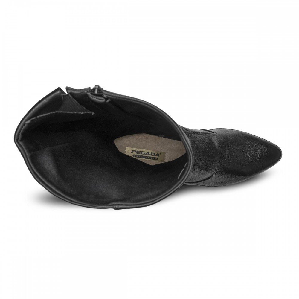 Bota Pegada 280961-04 Salto Grosso Cano Longo Feminino Preto 4