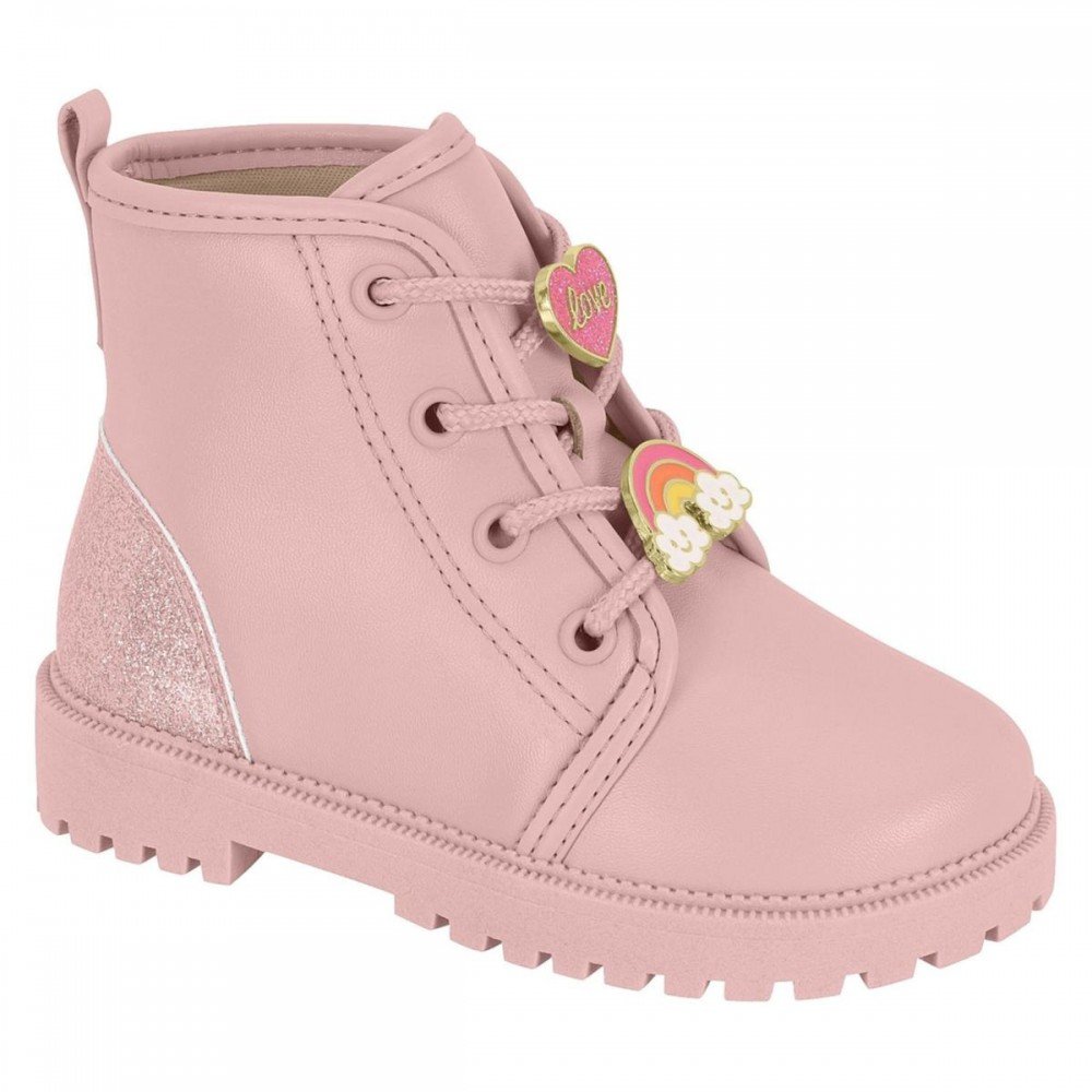 Bota Molekinha 2126.529 Coturno Infantil Rosa 1