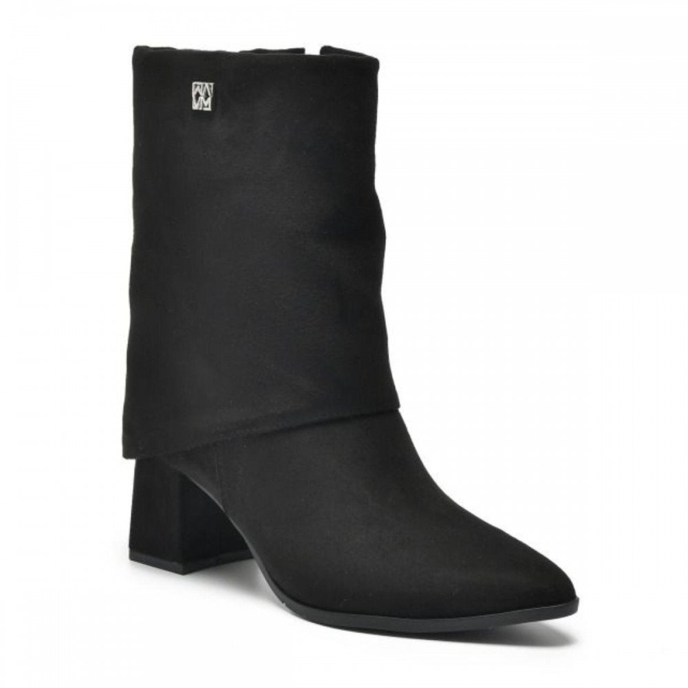 Calçados Bota Via Marte Over Knee Salto Grosso Preta Marte Salto