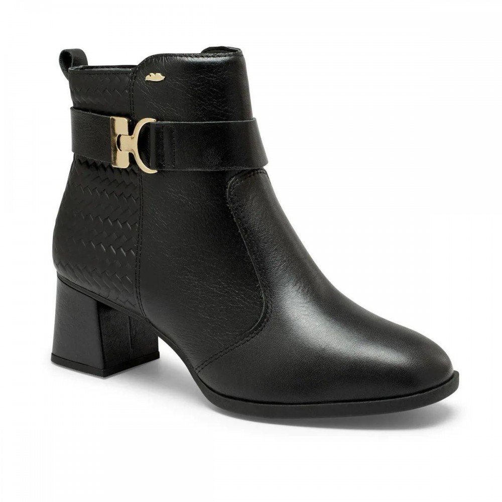 Bota Dakota D0371 Salto Bloco Cano Curto Feminino Preto 1