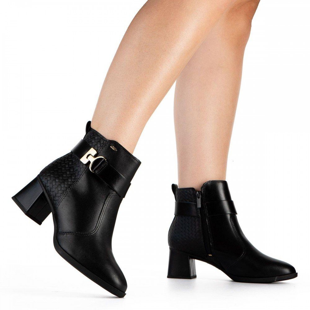Bota Dakota D0371 Salto Bloco Cano Curto Feminino Preto 3