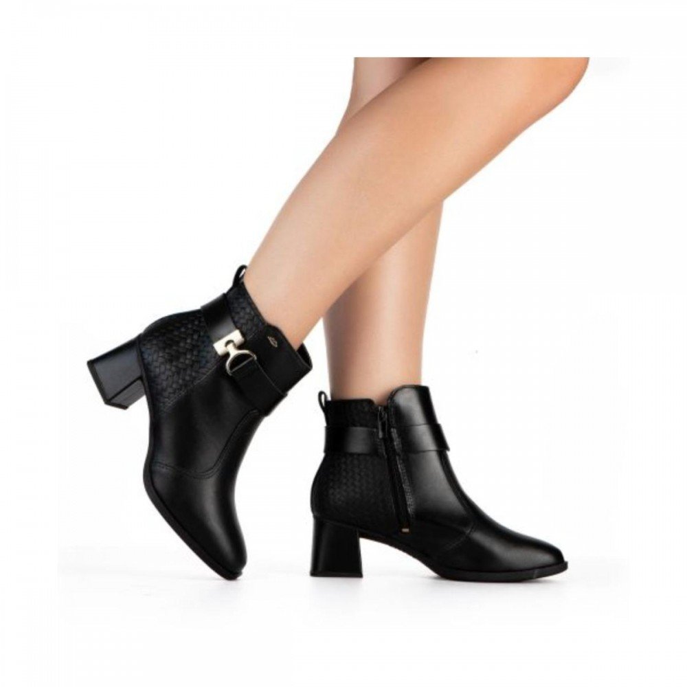 Bota Dakota D0371 Salto Bloco Cano Curto Feminino Preto 7