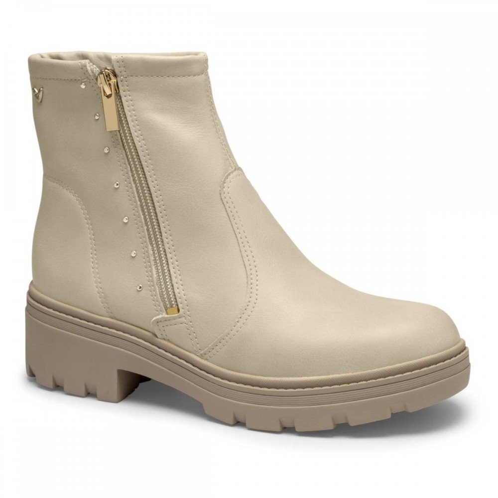 Bota Mississipi Mc822 Coturno Zíper Feminino Bege 1