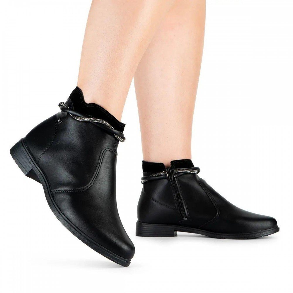 Bota Mississipi Mc862 Coturno Cano Curto Feminino Preto 5