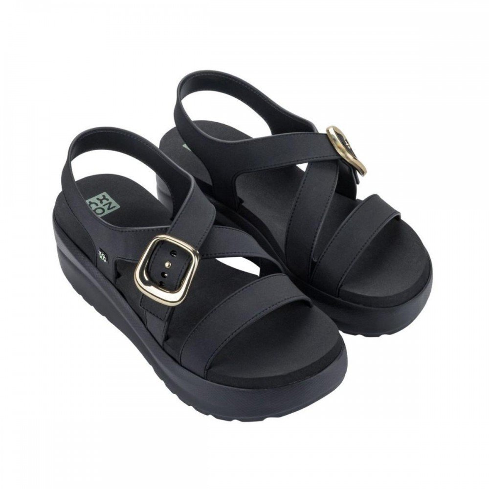 Sandalia Zaxy 19261 Flow up Anabela Feminino Preto 2