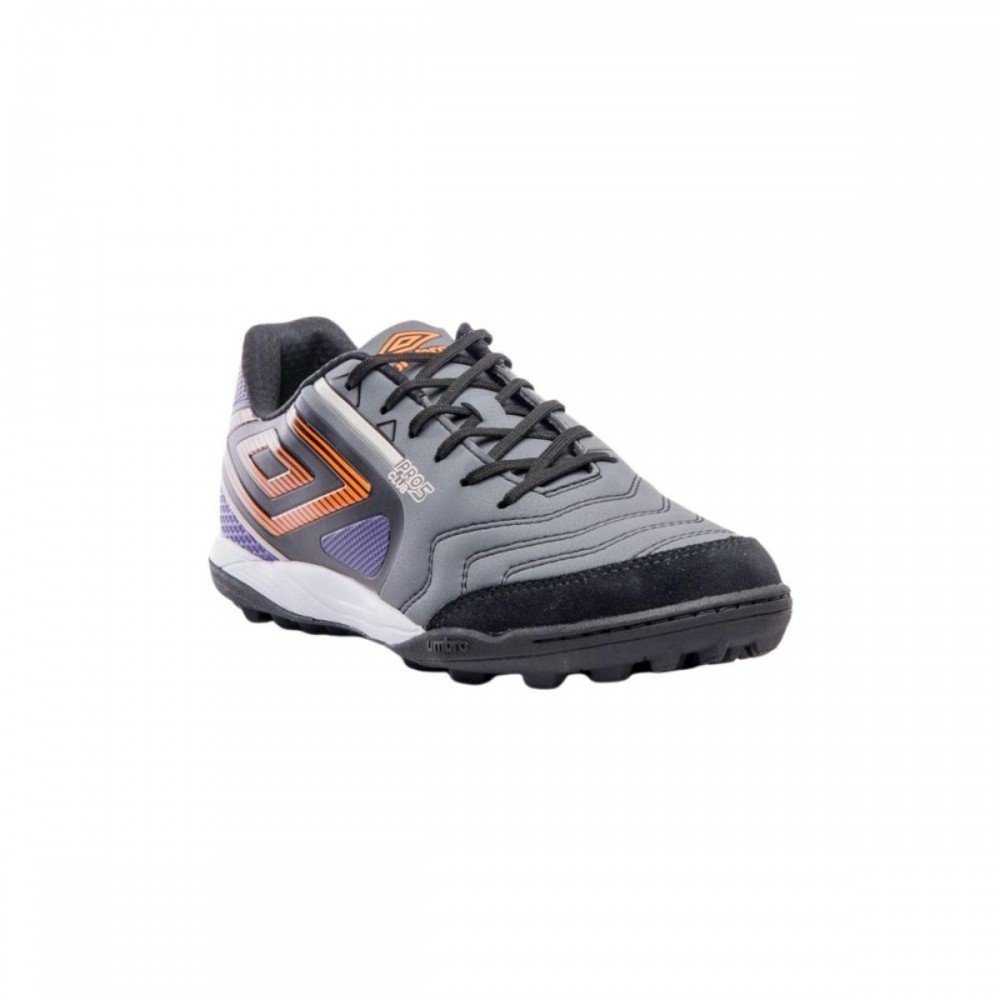Chuteira Umbro Pro 5 Bump Club 810 Society Masculino Cinza/Roxo 3