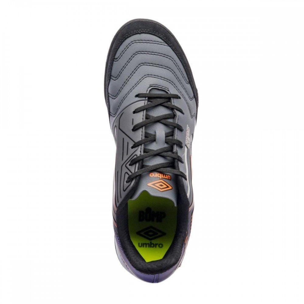 Chuteira Umbro Pro 5 Bump Club 810 Society Masculino Cinza/Roxo 4