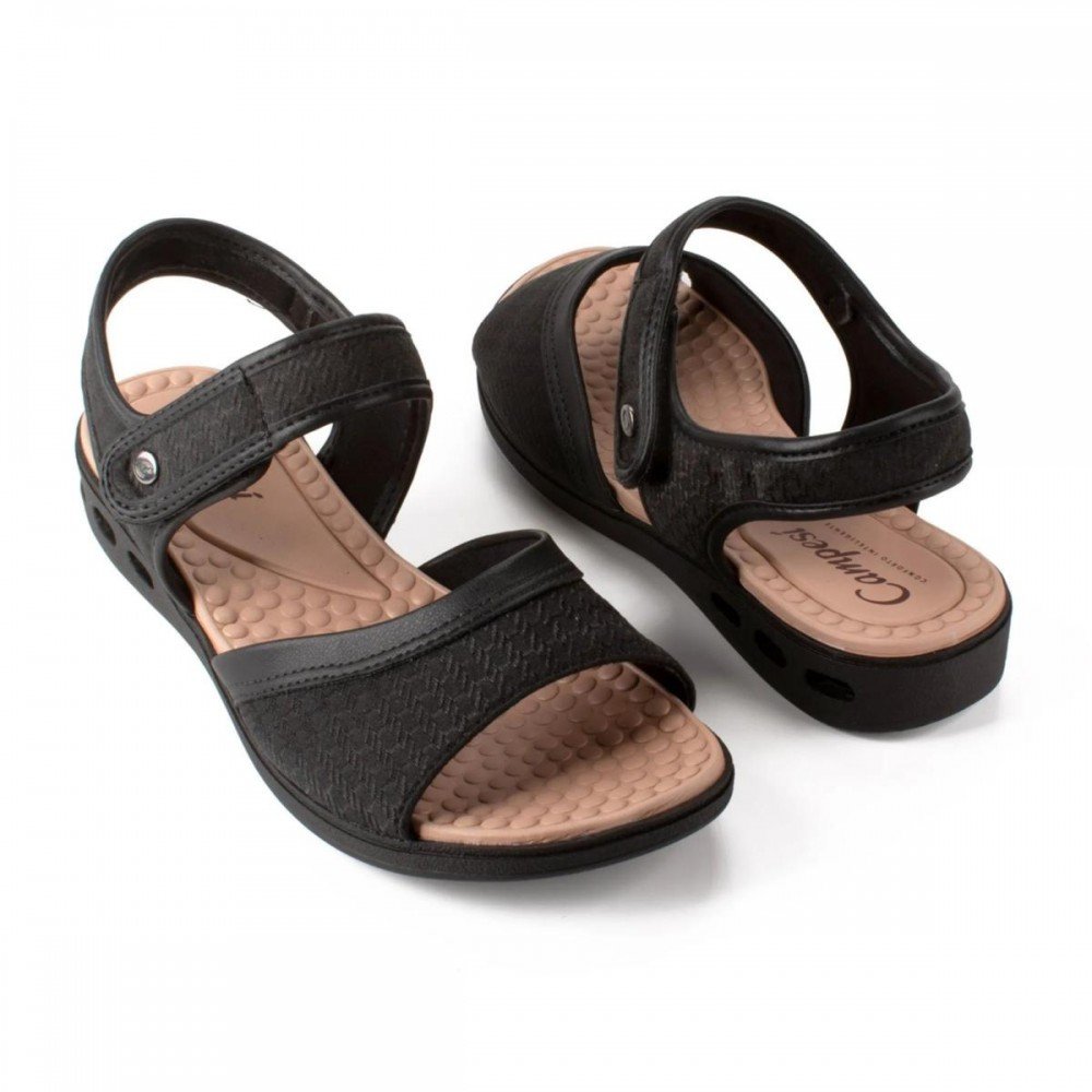 Sandalia Campesí Ce073 Ortopédica Feminino Preto 4