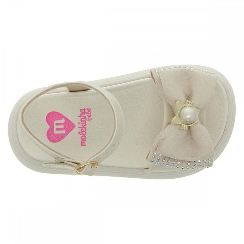 Sandalia Molekinha 2733.110 Papete Menina Infantil Off White 4