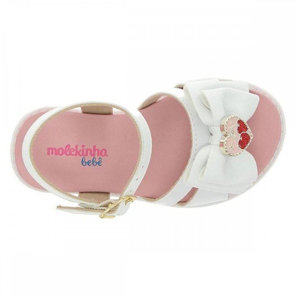 Sandalia Molekinha 2714.237 Menina Infantil Branco 4