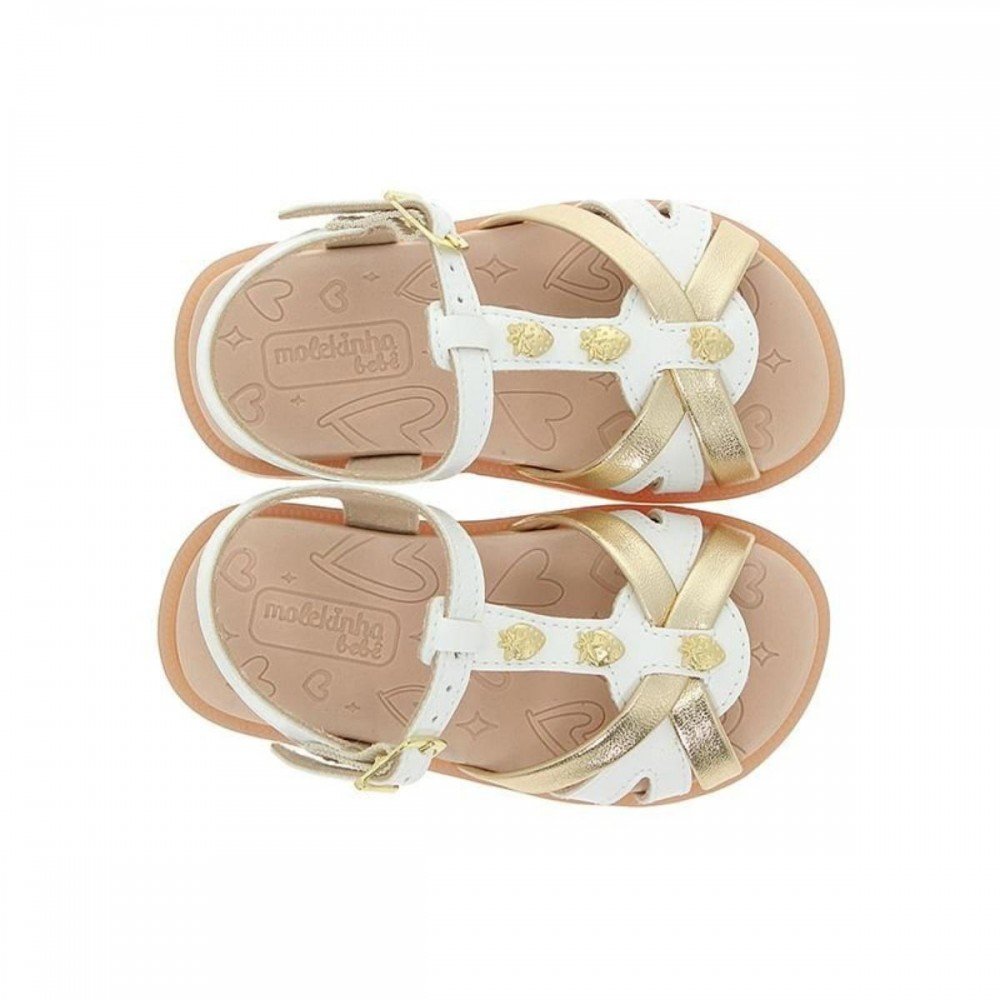 Sandalia Molekinha 2741.102 Menina Infantil Branco 4