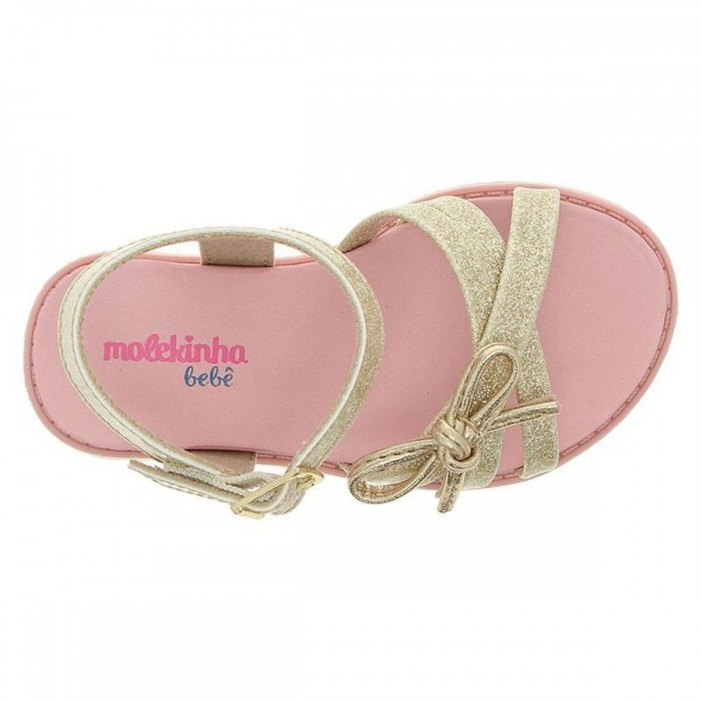 Sandalia Molekinha 2714.222 Menina Infantil Dourado 4