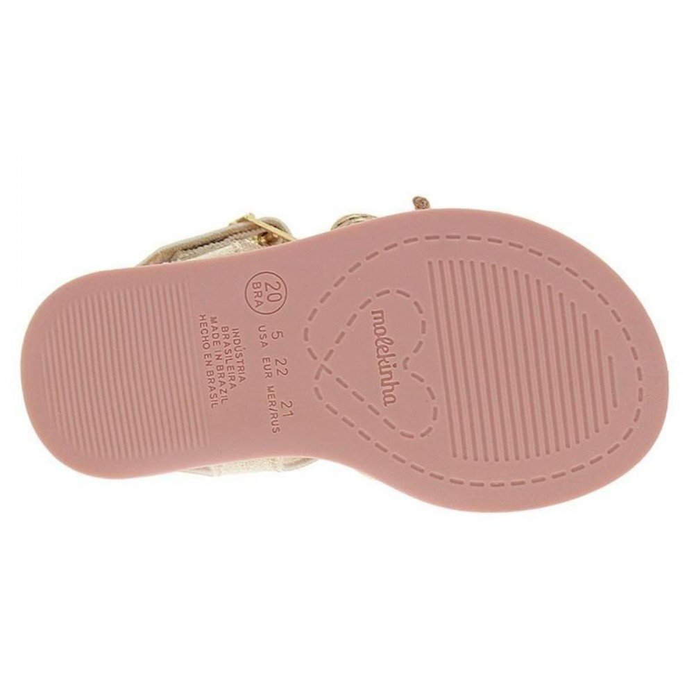 Sandalia Molekinha 2714.222 Menina Infantil Dourado 5