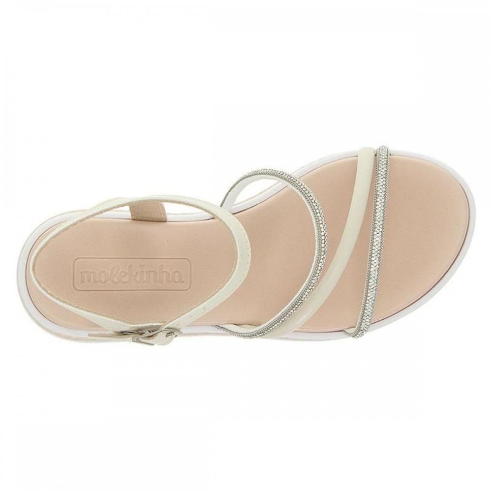 Sandalia Molekinha 2361.205 Menina Infantil Branco 4