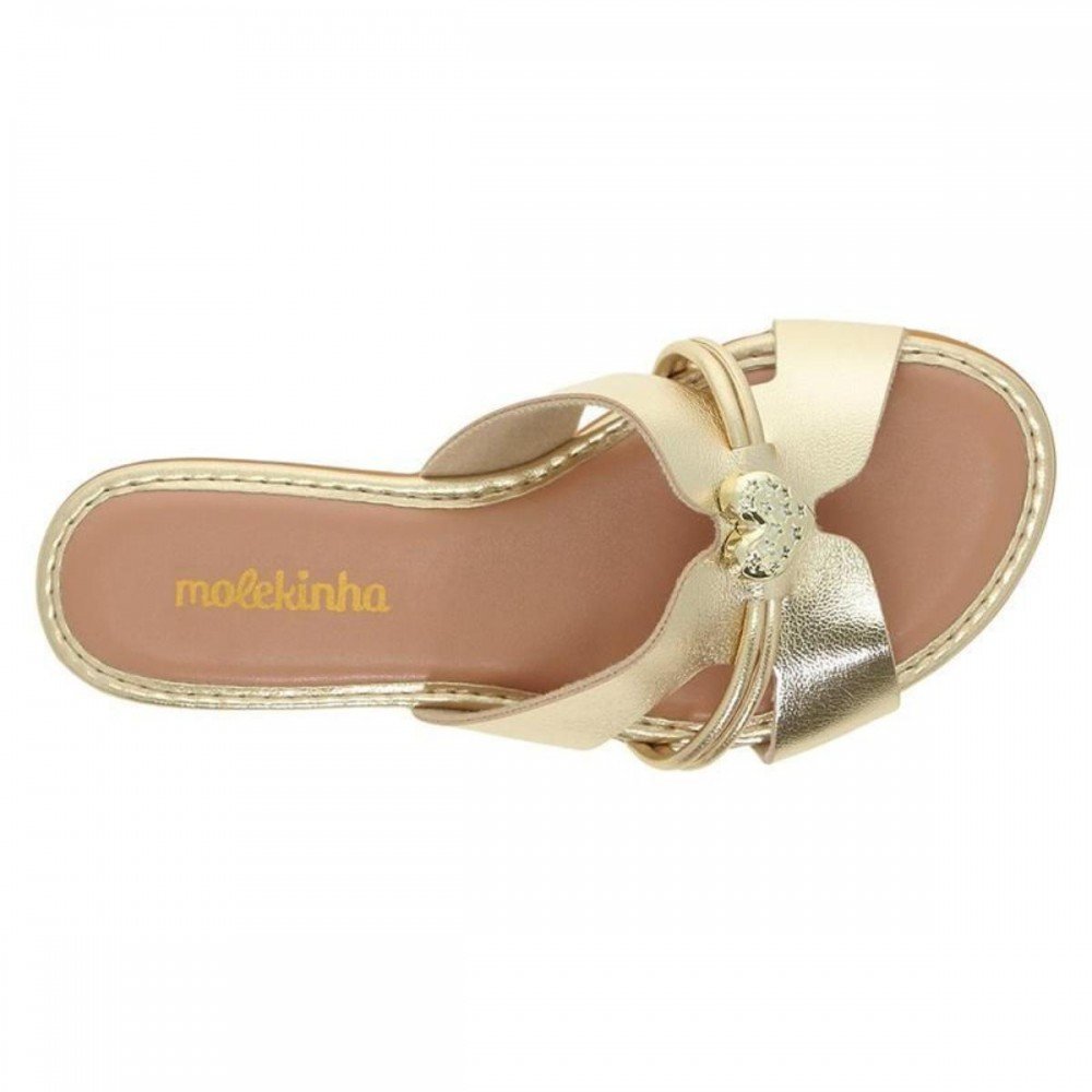 Chinelo Molekinha 2157.1207 Menina Infantil Dourado 4