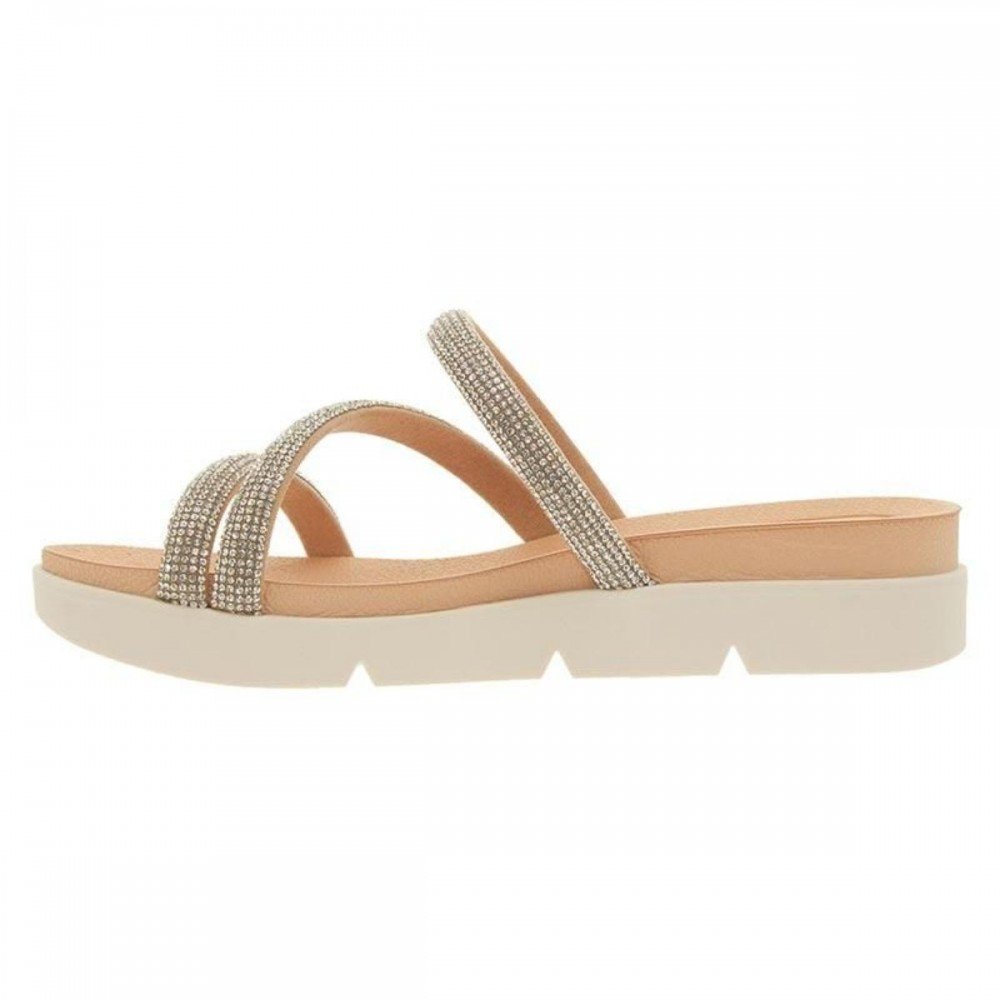 Chinelo Beira Rio 8387.544 Anabela Feminino Bege 2