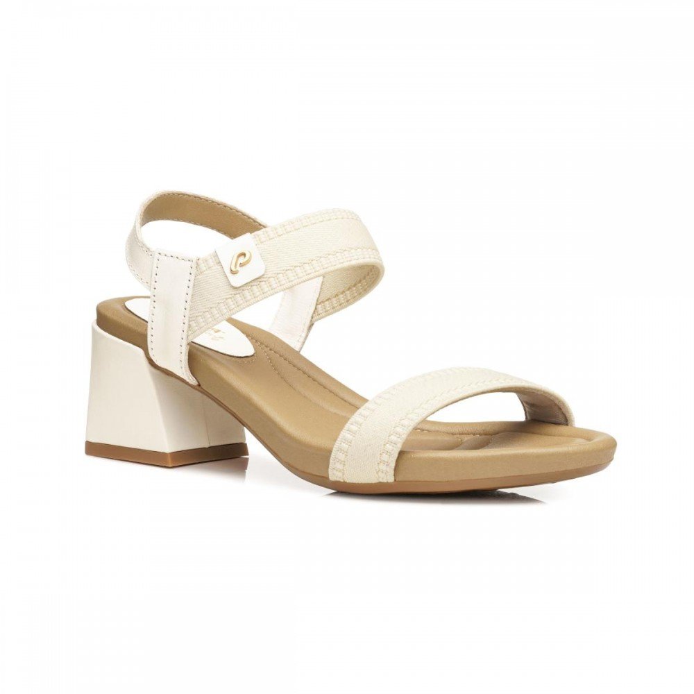 Sandalia Pegada 234301-01 Salto Bloco Feminino Off White 3