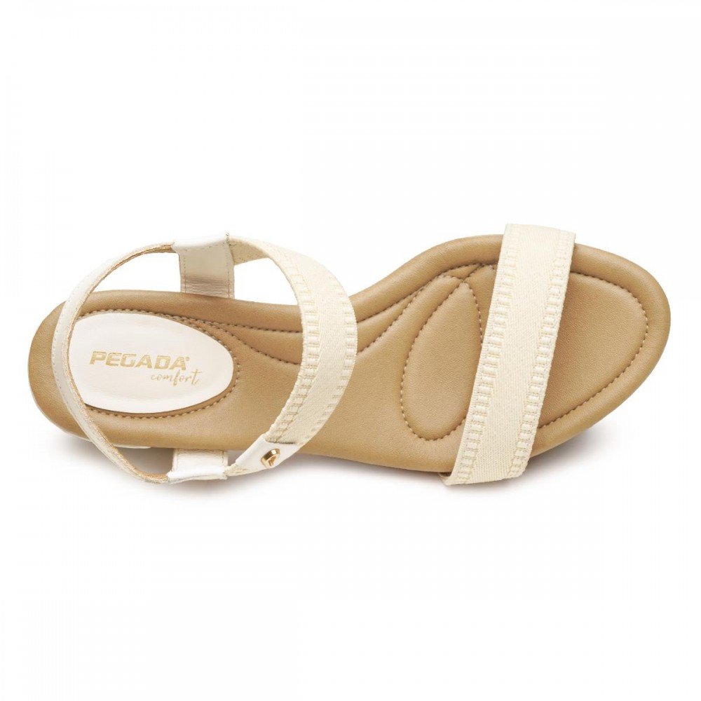 Sandalia Pegada 234301-01 Salto Bloco Feminino Off White 4