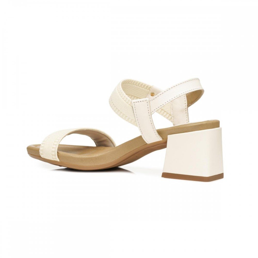 Sandalia Pegada 234301-01 Salto Bloco Feminino Off White 2