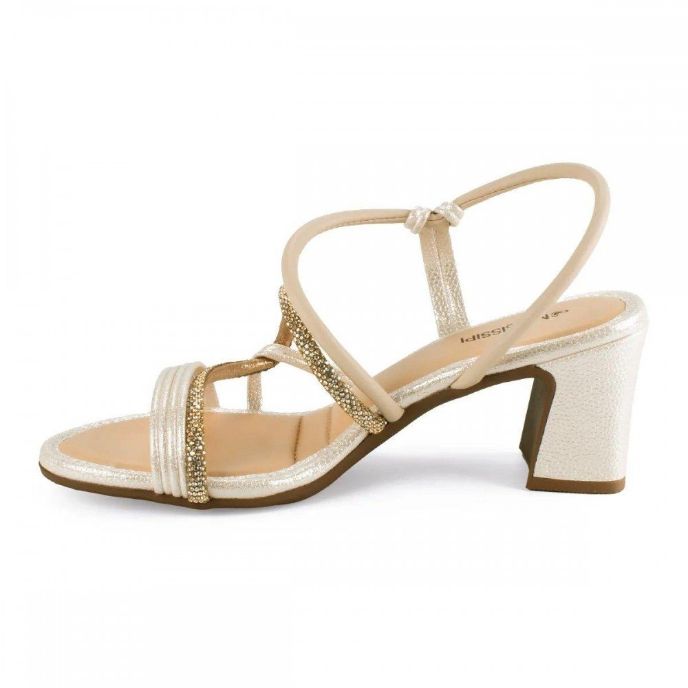 Sandalia Mississipi Mc415 Salto Bloco Feminino Bege 2