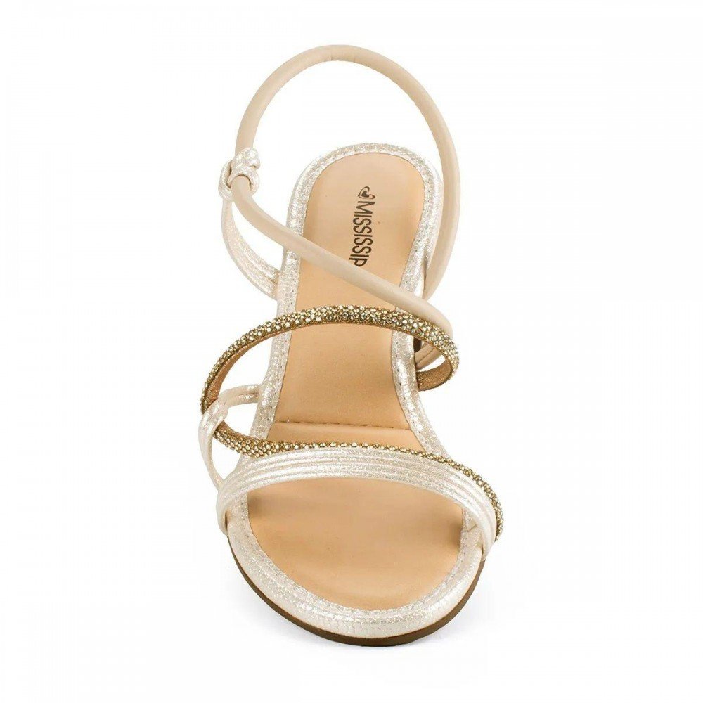 Sandalia Mississipi Mc415 Salto Bloco Feminino Bege 8