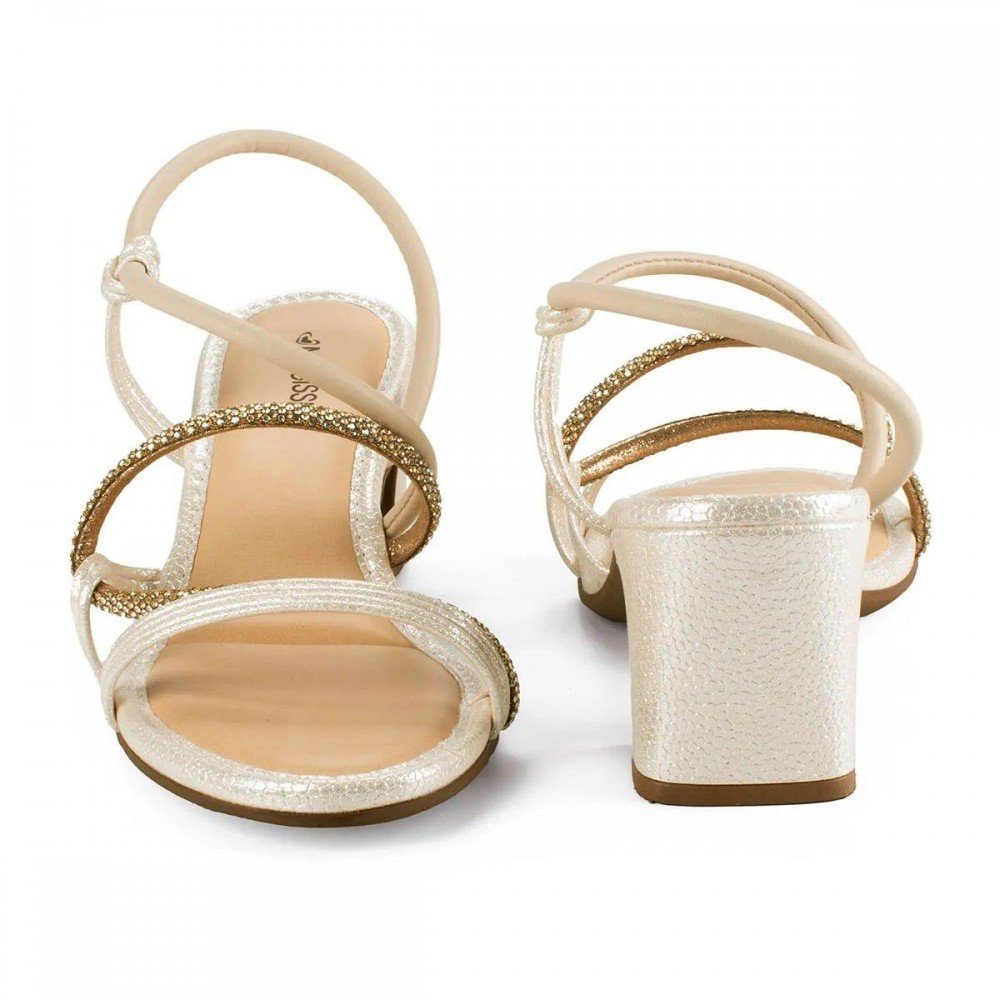 Sandalia Mississipi Mc415 Salto Bloco Feminino Bege 7