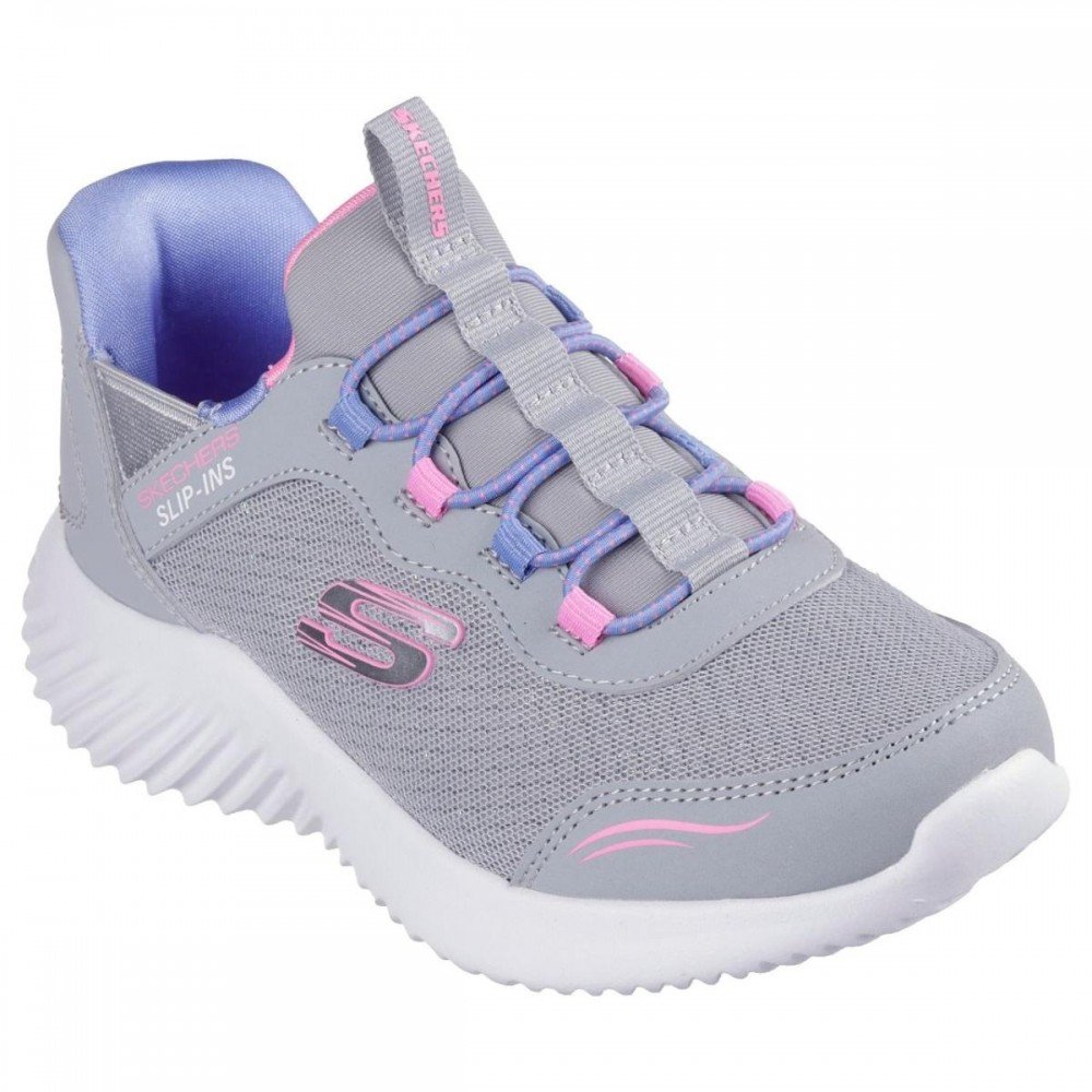 Tenis Skechers Bounder Simple Cute 303585 Menina Infantil Cinza 3