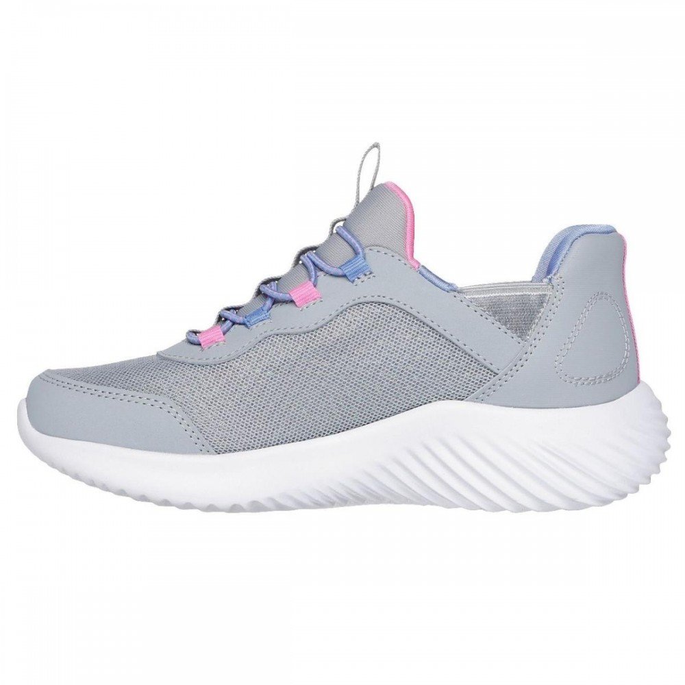Tenis Skechers Bounder Simple Cute 303585 Menina Infantil Cinza 2