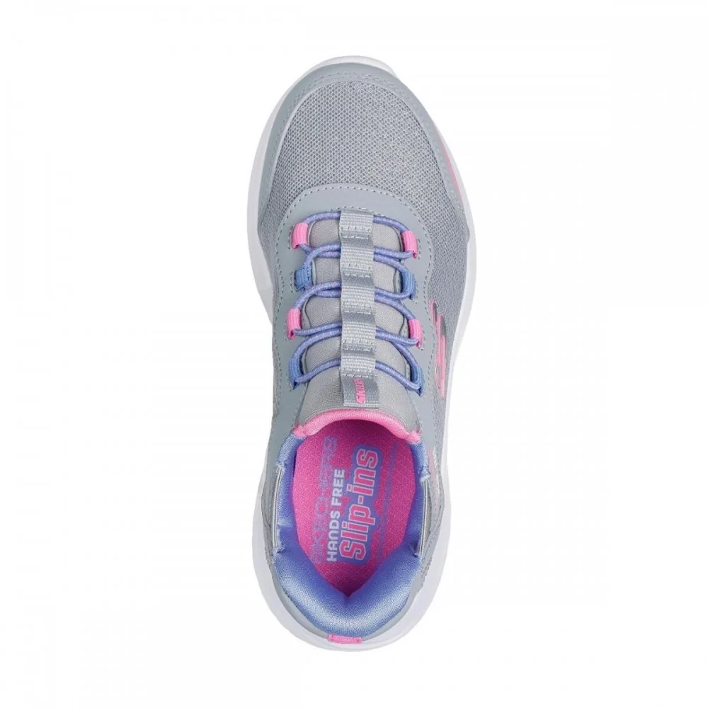 Tenis Skechers Bounder Simple Cute 303585 Menina Infantil Cinza 4