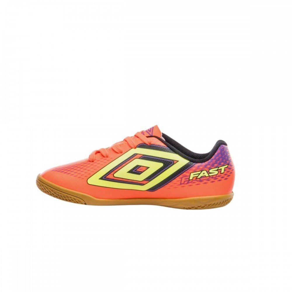 Chuteira Umbro Fast ii jr 006 Futsal Indoor Menino Infantil Laranja 2
