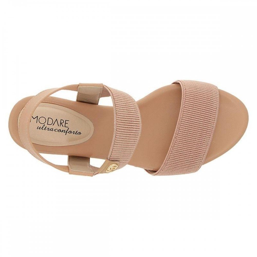 Sandalia Modare 7187.100.27520 Salto Bloco Feminino Bege 2